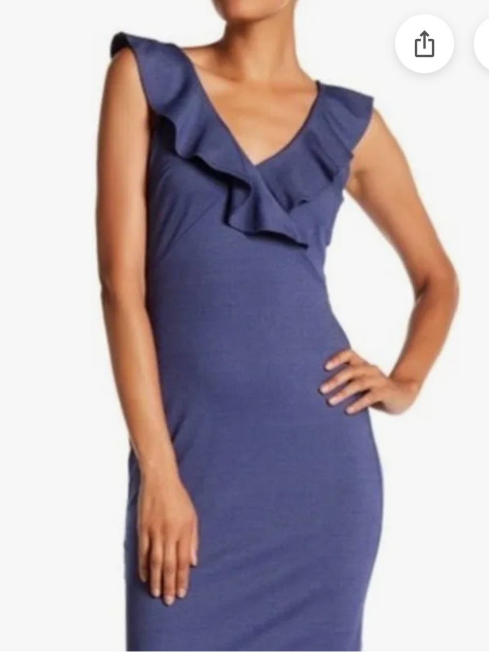 Sleeveless Ruffle V-Neck Women’s Dress in Royal Blue
